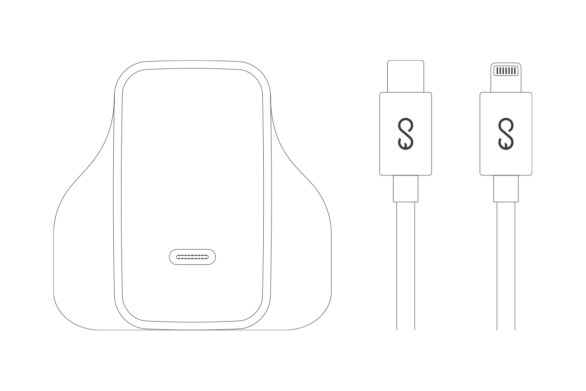 20W PD Charger Bundle with UK Plug