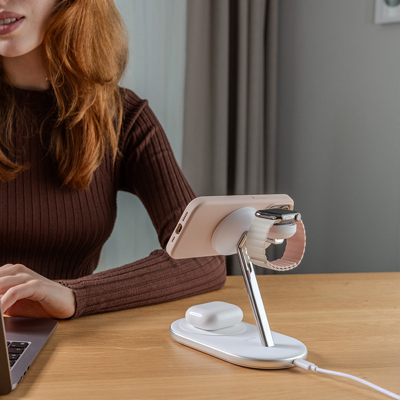 epico 3 in 1 magsafe charging stand white
